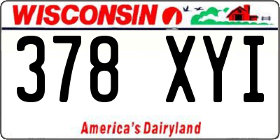 WI license plate 378XYI