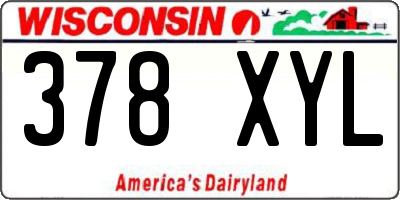 WI license plate 378XYL