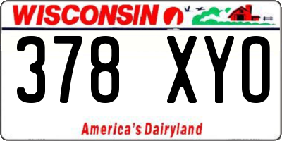 WI license plate 378XYO