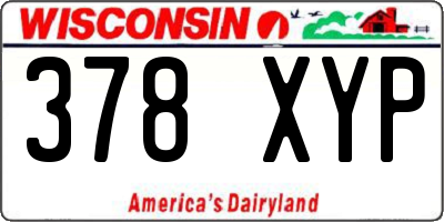 WI license plate 378XYP