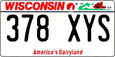 WI license plate 378XYS