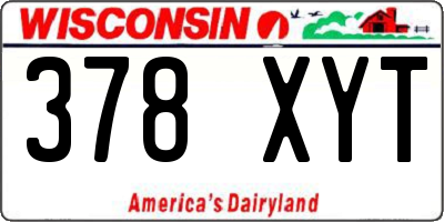 WI license plate 378XYT