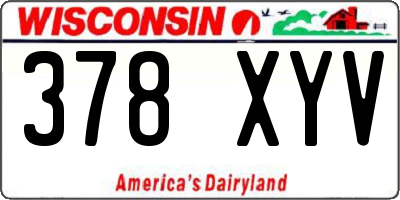 WI license plate 378XYV
