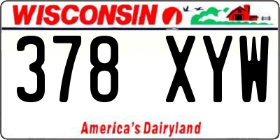 WI license plate 378XYW