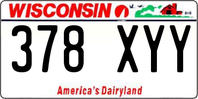 WI license plate 378XYY