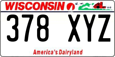 WI license plate 378XYZ