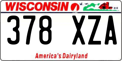 WI license plate 378XZA