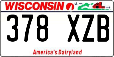 WI license plate 378XZB