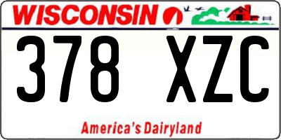 WI license plate 378XZC