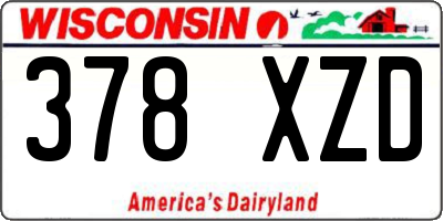 WI license plate 378XZD