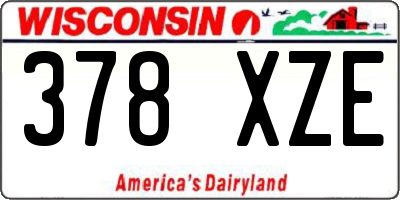 WI license plate 378XZE