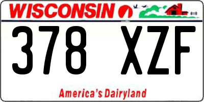 WI license plate 378XZF