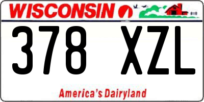 WI license plate 378XZL