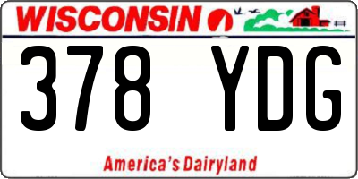 WI license plate 378YDG