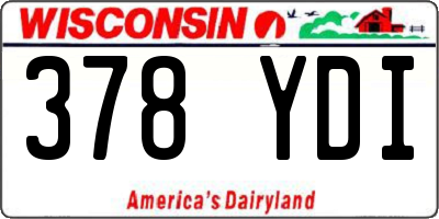 WI license plate 378YDI