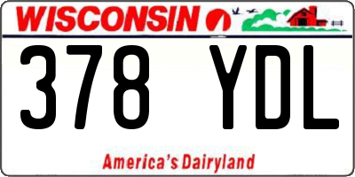 WI license plate 378YDL