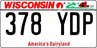 WI license plate 378YDP