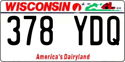 WI license plate 378YDQ