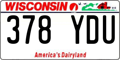 WI license plate 378YDU