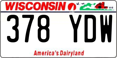 WI license plate 378YDW