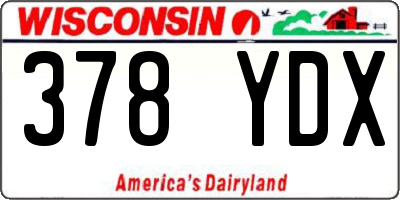 WI license plate 378YDX
