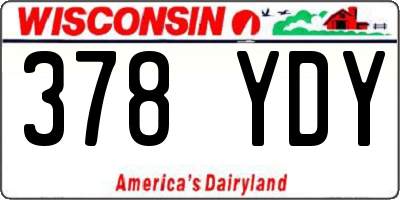 WI license plate 378YDY