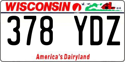 WI license plate 378YDZ