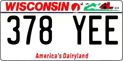 WI license plate 378YEE