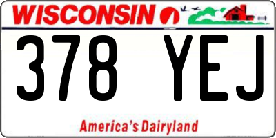 WI license plate 378YEJ