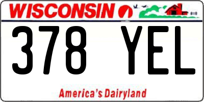 WI license plate 378YEL