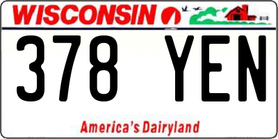 WI license plate 378YEN
