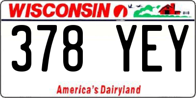 WI license plate 378YEY