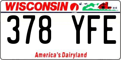 WI license plate 378YFE