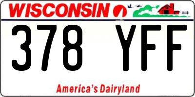 WI license plate 378YFF
