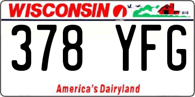 WI license plate 378YFG
