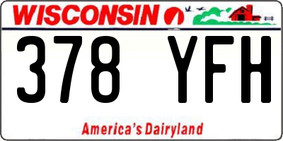 WI license plate 378YFH