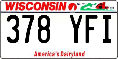 WI license plate 378YFI