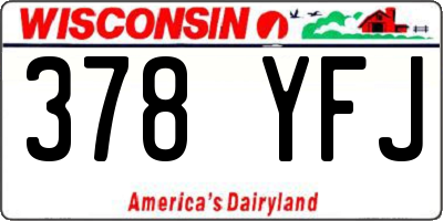 WI license plate 378YFJ