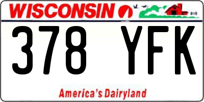 WI license plate 378YFK