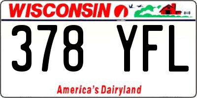 WI license plate 378YFL