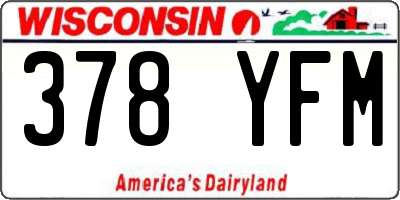 WI license plate 378YFM