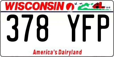 WI license plate 378YFP