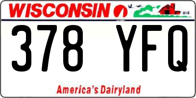 WI license plate 378YFQ