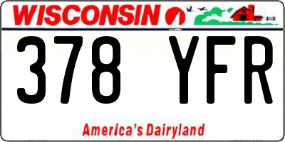 WI license plate 378YFR