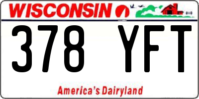 WI license plate 378YFT