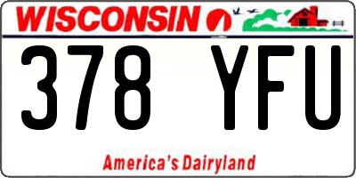 WI license plate 378YFU