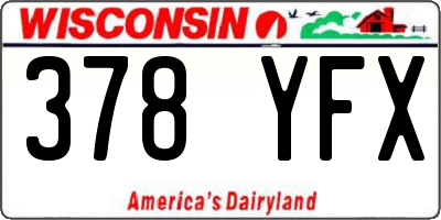 WI license plate 378YFX