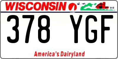WI license plate 378YGF