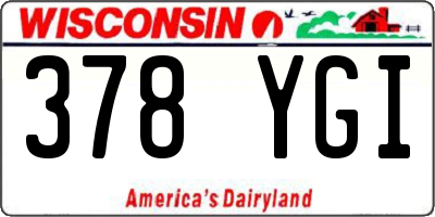 WI license plate 378YGI