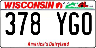 WI license plate 378YGO